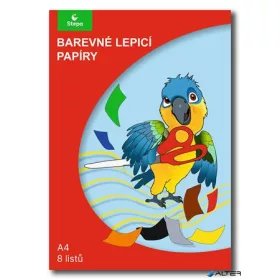   Színes papír, A4 , öntapadó, 8 lap, STEPA, vegyes színek
