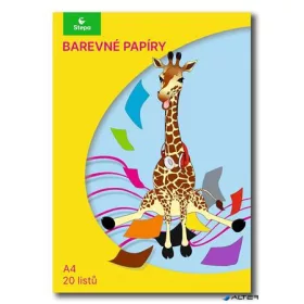 Színes papír,  A4, 80g, 2x10 lap  STEPA, vegyes színek