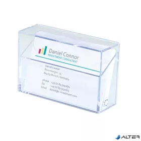 Névjegytartó doboz, műanyag, 100 db-os, SIGEL, víztiszta