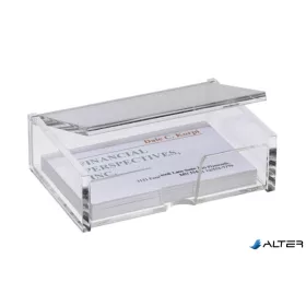 Névjegytartó doboz, műanyag, 80 db, SIGEL, víztiszta