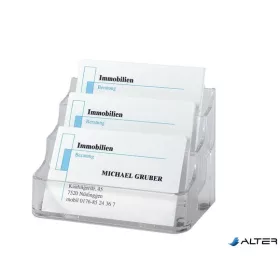 Névjegytartó, műanyag, 210 db-os, SIGEL, áttetsző