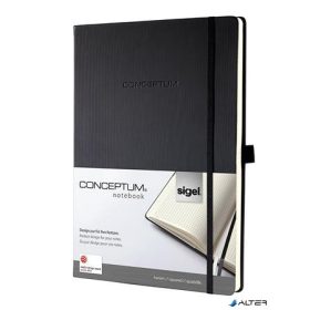   Jegyzetfüzet, exkluzív, A5, kockás, 97 lap, keményfedeles, SIGEL "Conceptum", fekete