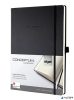 Jegyzetfüzet, exkluzív, A6, kockás, 97 lap, keményfedeles, SIGEL "Conceptum", fekete
