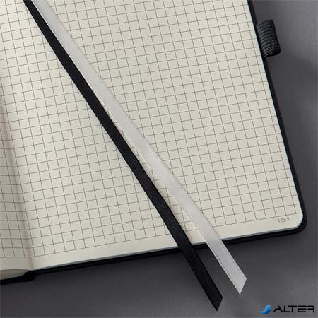 Jegyzetfüzet, exkluzív, A6, kockás, 97 lap, keményfedeles, SIGEL "Conceptum", fekete