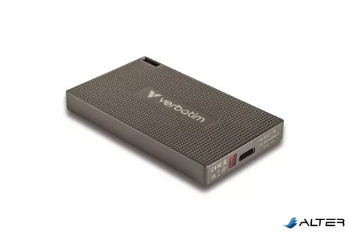 SSD (külső memória) 1TB, USB-C 3.2 Gen2, VERBATIM "Metal Mini SSD", fekete