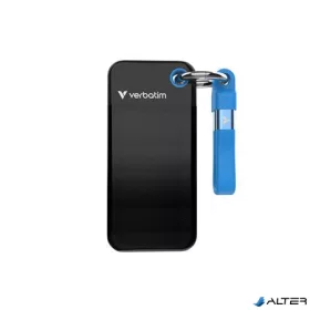   SSD (külső memória) 1TB, USB 3.2 Gen2, VERBATIM 'Pocket SSD', fekete/kék