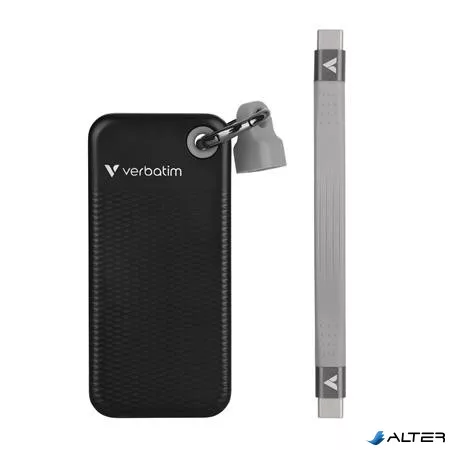 SSD (külső memória) 1TB, USB 3.2 Gen2, VERBATIM "Pocket SSD", fekete/szürke