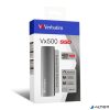 SSD (külső memória), 480 GB, USB 3.2 Gen2, VERBATIM "Vx500", szürke