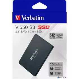   SSD (belső memória), 512GB, SATA 3, 500/520MB/s, VERBATIM "Vi550"
