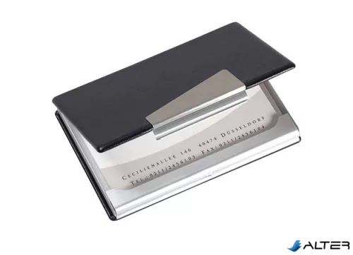 Névjegytartó tárca, alumínium/műbőr, 20 db-os, SIGEL