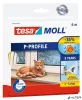 Ajtó- és ablaktömítő szalag, 9 mm x 6 m, TESA 'tesamoll® P profil', fehér