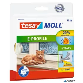   Ajtó- és ablaktömítő szalag, 9 mm x 6 m, TESA 'tesamoll® E profil', fehér