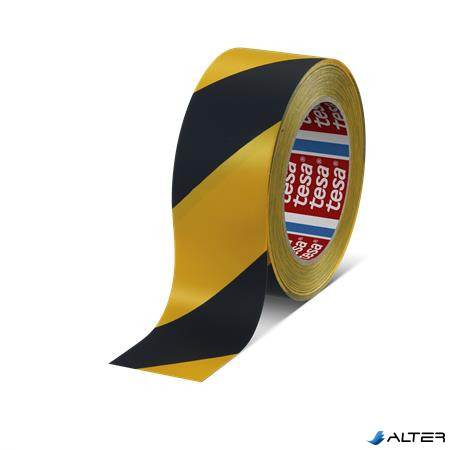 Jelölőszalag, 50 mm x 33 m, TESA 'Professional Premium', fekete-sárga