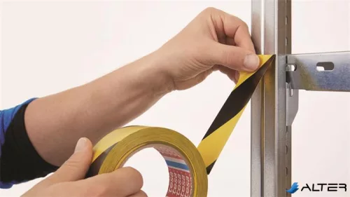 Jelölőszalag, 50 mm x 33 m, TESA 'Professional Premium', fekete-sárga