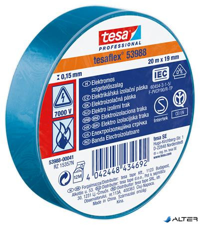 Szigetelőszalag, 19 mm x 20 m, TESA 'Professional', kék