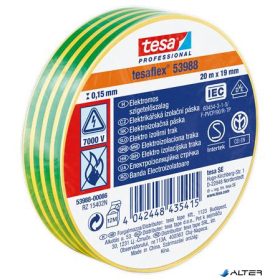   Szigetelőszalag, 19 mm x 20 m, TESA "Professional", zöld-sárga