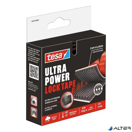 Tépőzáras rögzítőszalag, kétoldalas, 25 mm x 1 m, TESA "Ultra Power Lock"