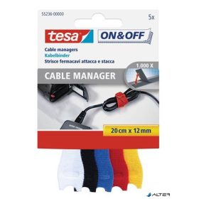   Kábelkötegelő, tépőzáras, TESA "On&Off", vegyes színek
