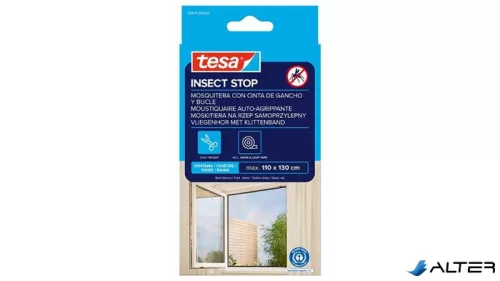 Szúnyogháló, ablakra, tépőzáras, 1,1 x 1,3 m, TESA® "Insect Stop", fehér