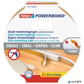   Szerelőszalag, keskeny, 2 x 9 mm x 5 m, TESA, 'Powerbond'