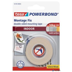   Ragasztószalag, kétoldalas, beltéri, 19 mm x 1,5 m, TESA "Powerbond"