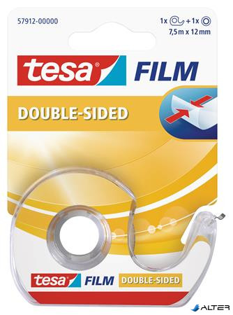 Ragasztószalag, kétoldalas, adagolón, 12 mm x 7,5 m, TESA 'Tesafilm'