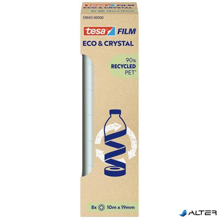 Ragasztószalag, 8 db 19 mm x 10 m, TESA "Eco&Crystal", átlátszó