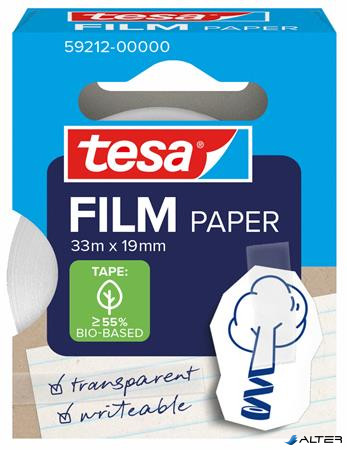 Ragasztószalag, írható, papír, 19 mm x 33 m, TESA "Tesafilm", átlátszó