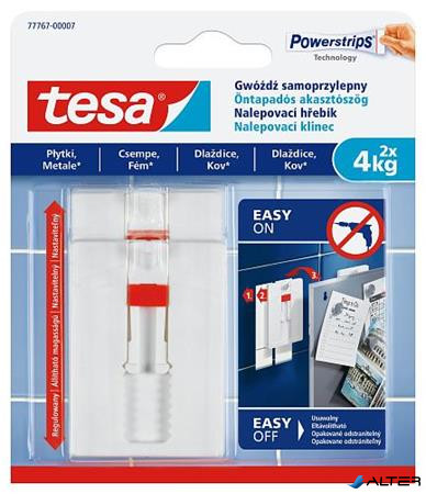 Akasztószög, öntapadó, állítható, TESA "Powerstrips®", sima felületre