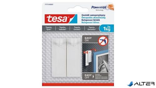 Akasztószög, öntapadós, TESA "Powerstrips®", érzékeny felületre