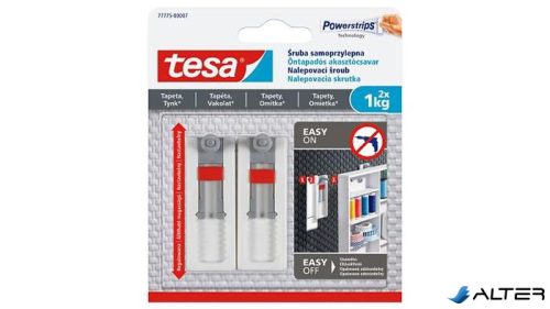 Akasztócsavar, öntapadó, állítható, TESA "Powerstrips®", érzékeny felületre
