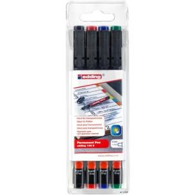   Alkoholos marker készlet, OHP, 0,3 mm, EDDING "140 S", 4 különböző szín