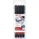 Alkoholos marker készlet, OHP, 0,3 mm, EDDING "140 S", 4 különböző szín