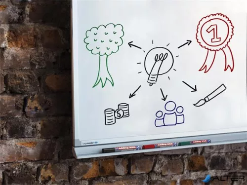 Tábla- és flipchart marker, 1-3 mm, kúpos, EDDING "250", piros