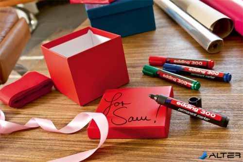 Alkoholos marker készlet, 1,5-3 mm, kúpos, EDDING "300", 4 különböző szín