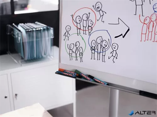 Flipchart marker, 1,5-3 mm, kúpos, EDDING '380', piros