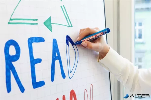 Flipchart marker, 1,5-3 mm, kúpos, EDDING '380', piros
