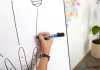 Flipchart marker, 1,5-3 mm, kúpos, EDDING '380', piros