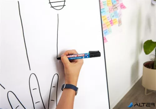 Flipchart marker, 1,5-3 mm, kúpos, EDDING '380', piros