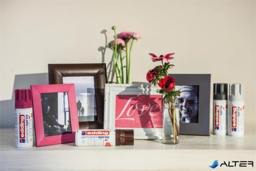 Akrilfesték spray, 200 ml, EDDING '5200', fényes fekete