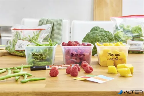 Alkoholos marker, 1 mm, kúpos, EDDING "8000 Freeze", fekete