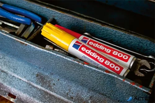 Alkoholos marker, 4-12 mm, vágott, EDDING "800", piros
