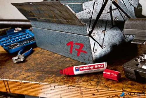Alkoholos marker, 4-12 mm, vágott, EDDING "800", piros