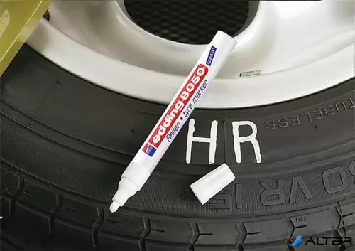 Gumijelölő marker, 2-4 mm, kúpos, EDDING "8050", fehér