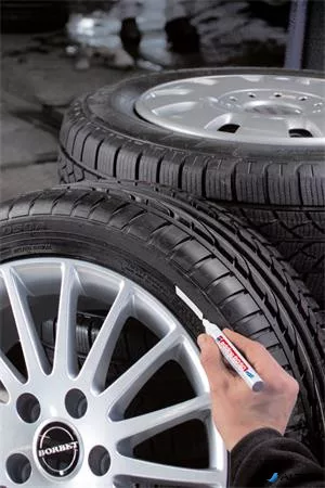 Gumijelölő marker, 2-4 mm, kúpos, EDDING "8050", fehér