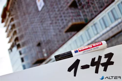 Alkoholos marker, 5-16 mm, vágott, EDDING '850', fekete