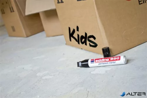 Alkoholos marker, 5-16 mm, vágott, EDDING '850', fekete