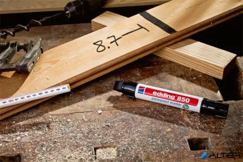 Alkoholos marker, 5-16 mm, vágott, EDDING '850', fekete