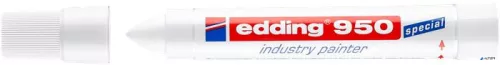 Jelölő marker, 10 mm, kúpos, EDDING "950", fehér