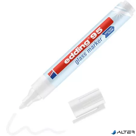 Üvegtábla marker, 1,5-3 mm, kúpos, EDDING, fehér